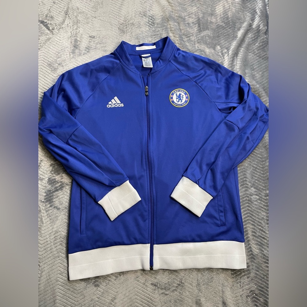 Adidas 2016 Chelsea Football Club Soccer Anthem Track Jacket Royal Blue